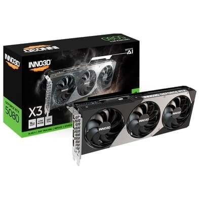 Placa De Vídeo Geforce Ddr7 16Gb/256 Bits Rtx 5080 Inno3D X3, 3 Fans, Dp, Hdmi, N50803-16D7-176068N