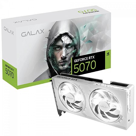 Placa De Vídeo Geforce Ddr7 12Gb/192 Bits Rtx 5070 Galax Click Oc, 2 Fans, Dp, Hdmi, 57Non7Mdbswh, Branca