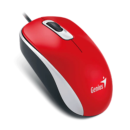Mouse Usb Genius Dx-110, 1.000 Dpi, Básico, Vermelho