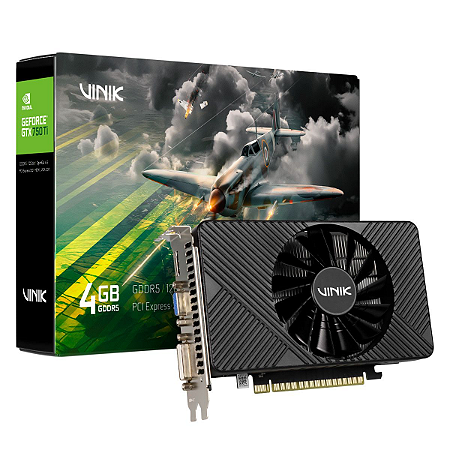Placa De Vídeo Geforce Ddr5 04Gb/128 Bits Gtx 750 Ti Vinik, 2 Fans, Hdmi, Dvi, Vga, Gpuk750T4Gbfs0H2, Preta