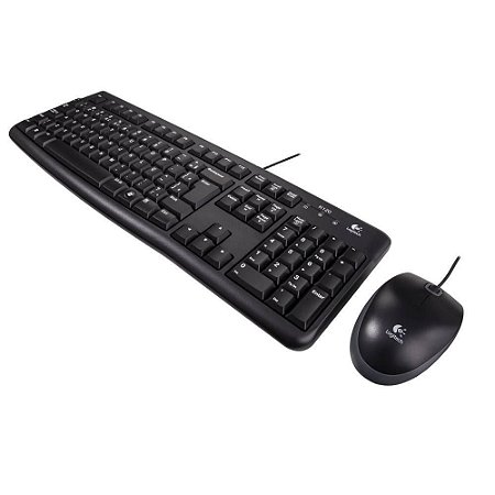 Kit Teclado E Mouse Com Fio Logitech Mk120, Resistente À Água, 1000Dpi, Preto, Abnt2, 920-004429