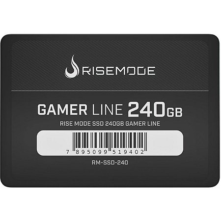 Ssd Sata3 240 Gb Rise Mode Gamer Line Rm-Ssd-240, Lê: 530 Mb/S, Grava: 520 Mb/S, 2.5"
