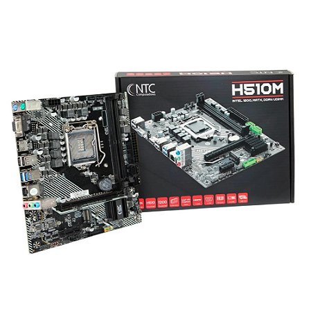 Placa Mãe 1200 10ª, 11ª Geração Ntc H510M, Ddr4 064Gb, M2/Nvme, Hdmi, Vga, Preta