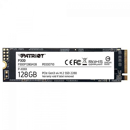 Ssd Nvme 128 Gb Patriot P300P128Gm28, Lê: 1.600 Mb/S, Grava: 600 Mb/S