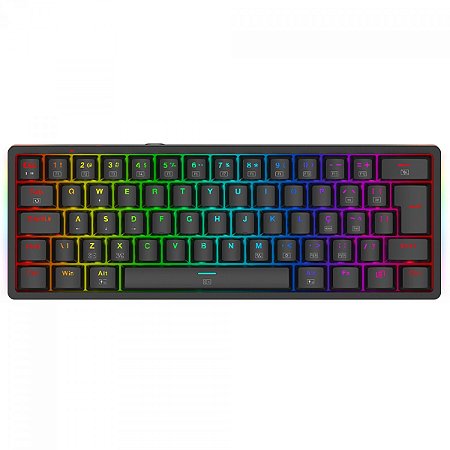 Teclado Gamer Usb Mecânico Redragon Akali, Preto, Switch Brown, Rgb, Abnt2, K642-Rgb