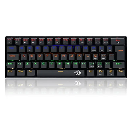 Teclado Gamer Usb Mecânico Redragon Lakshmi, Preto, Switch Brown, Rgb, Abnt2, K606R