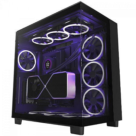 OPENBOX - Gabinete Gamer Nzxt Cm-H91Eb-01, Sem Fonte, 4 Fans, Lateral De Vidro, Preto