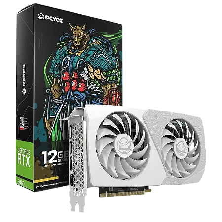 Placa De Vídeo Geforce Ddr6 12Gb/192 Bits Rtx 3060 Pcyes Graffiti, 2 Fans, Dp, Hdmi, Pvrtx3060Wt2F, Branca