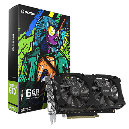 Placa De Vídeo Geforce Ddr6 06Gb/192 Bits Gtx 1660 Super Pcyes, 2 Fans, Dp, Hdmi, Dvi, Pvx1660S62F, Preta