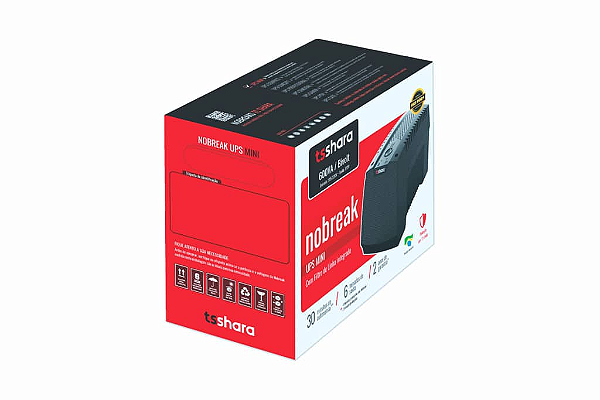 Nobreak 0600 Va Tsshara Ups Mini 4568, 1Bs, Entrada: Bivolt, Saída: 115 V, 6 Tomadas, 10 Ah