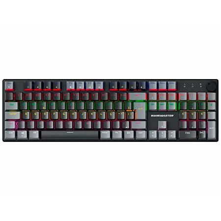 Teclado Gamer Usb Mecânico Kmex Shadowscope Khy628, Preto e Cinza, Switch Blue, Led, Abnt2