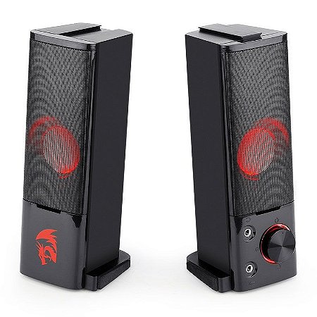 Caixa De Som Gamer Redragon Orpheus Gs550, 3W x2, Áudio 2.0, 2 em 1 Soundbar, P2 3.5 Mm, Led Vermelho, Preto