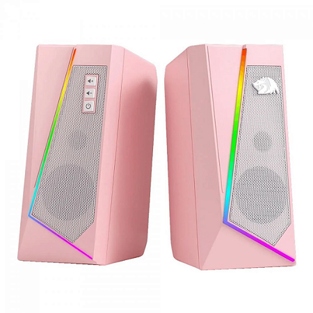 Caixa De Som Gamer Redragon, Anvil Gs520P, 3Watts x2, Áudio 2.0, P2, Usb, Rgb, Rosa