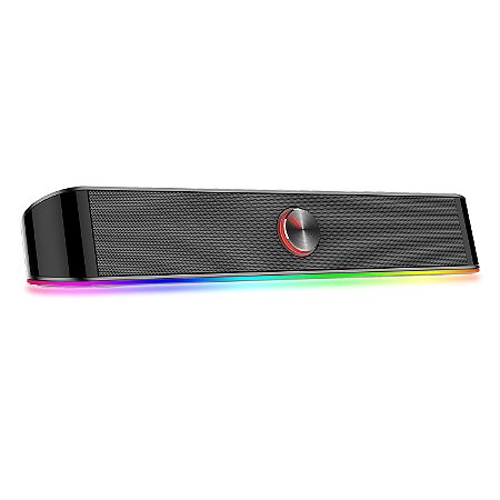 Soundbar Gamer Redragon Adiemus GS560, Rgb, Áudio 2.0, 3Watts x2, P2, Usb, Preta