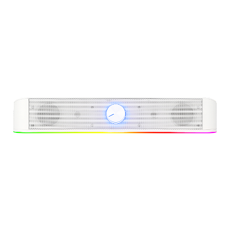 Soundbar Gamer Redragon Adiemus Gs560W, Rgb, Áudio 2.0, 3Watts x2, P2, Usb, Branca