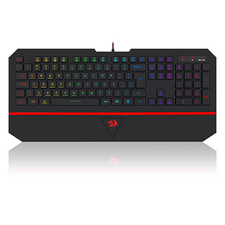 Teclado Gamer Usb Membrana Redragon Karura 2, Preto, Rgb, Abnt2, K502Rgb