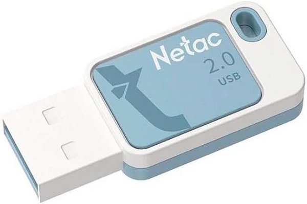 Pen Drive 064 Gb Netac Ua31 Nt03Ua31N-064G-20Bl, Usb 2.0, Branco e Azul