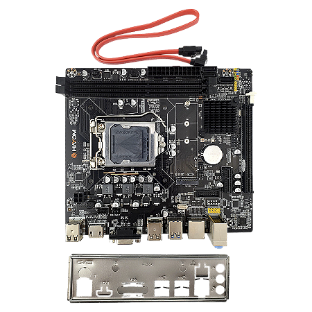 Placa Mãe 1155 2ª, 3ª Geração Hayom Plm2301, Ddr3 16Gb, M2/Nvme, Hdmi, Vga, 1000 Mb/S, Sem Caixa, Preta