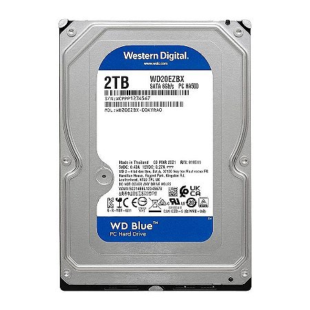 Hd Desktop 02 Tb Western Digital Wd20Ezbx, Sata, 06Gbs, 256Mb, 7200 Rpm