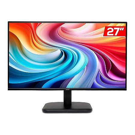 Monitor Gamer Led 27", 120Hz, 1Ms, Acer Ek271 Gbi, Ips, Full Hd, Hdmi, Vga, Vesa, Preto