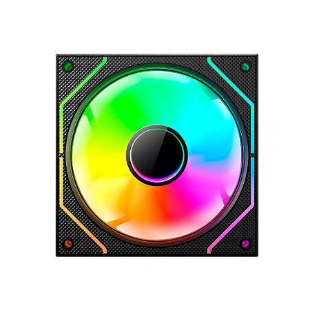Cooler Fan Rgb C3Tech F9-L330Bkrgb, Conector Argb 4 Pinos, Led, 120X120X25 Mm, Preto