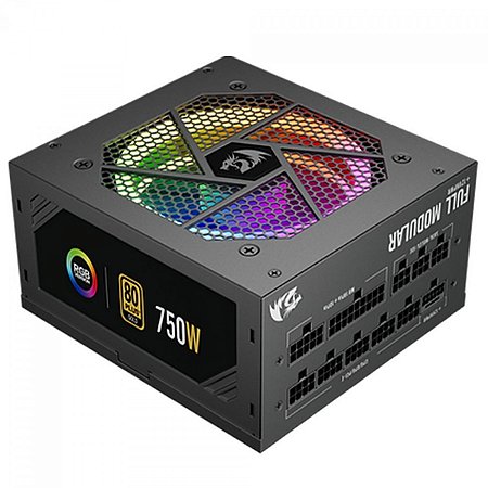 Fonte Atx 0750 W Redragon Gc-Ps006-1, Rgb, 80 Plus Gold, Pfc Ativo, Sem Cabo, Preta