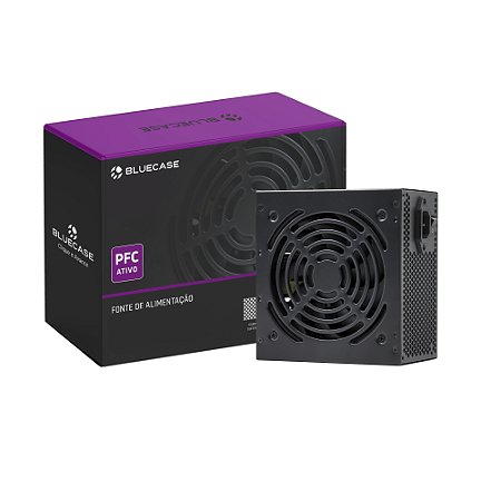 Fonte Atx 0500 W Bluecase, Blu500-Pfcps2Bx, Pfc Ativo, Com Cabo, Com Caixa, Preta, Bccpfc