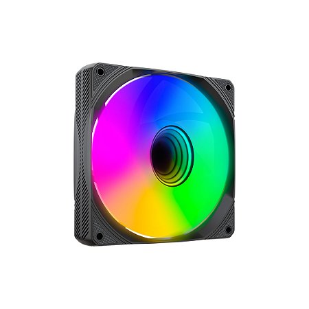 Cooler Fan Rgb C3Tech F9-L320Bk, Controlável, 6 Pinos, Led, 120X120X25 Mm, Preto