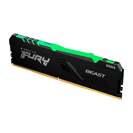 OPENBOX - Memória Desktop Ddr4 08Gb/3200 Mhz Kingston Fury Beast, Rgb, Cl 16, 1.35V, Kf432C16Bba-8, Preta