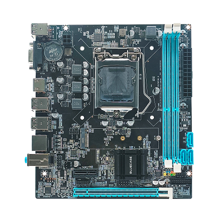 Placa Mãe 1155 2ª, 3ª Geração Bluecase Bmbb75-G3Hgu-M2R3Blk, Ddr3 16Gb, M2/Nvme, Hdmi, Vga, 1000 Mb/S, Preta