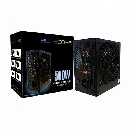 Fonte Atx 500 W Bluecase Blu500-E Atx, Com Cabo, Sem Embalagem