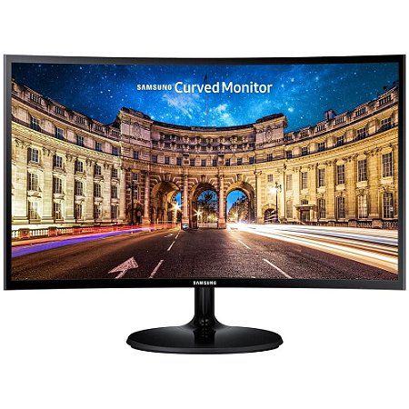 Monitor Led 24" Samsung Curvo 1800R Lc24F390Fhlmzd, 4Ms, 60Hz, Widescreen, Full Hd, Vga, Hdmi, Preto