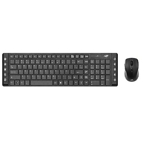 Kit Teclado E Mouse Sem Fio C3Tech K-W50Bk, Teclas Multimídia, Usb, Preto