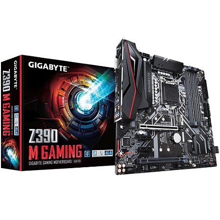 Placa Mãe 1151 8ª, 9ª Geração Gigabyte Z390 M Gaming, Ddr4 64Gb, M2/Nvme, Hdmi, Dvi