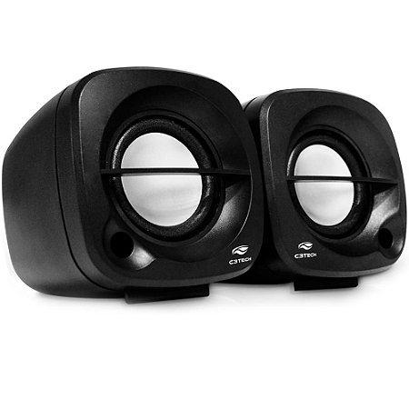 Caixa De Som C3Tech Sp-303Bk, 3 Watts Rms, Áudio 2.0, P2, Usb, Controle De Volume