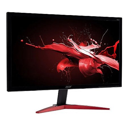 Monitor Gamer Led 23.6" Acer Kg241Qs, 0.5Ms, 165Hz, Full Hd, Wide, 2Hdmi, Dport, Preto E Vermelho