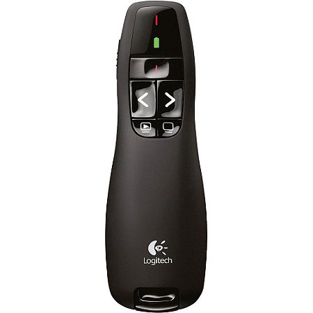 Apresentador Logitech R400 Sem Fio Com Laser Point Vermelho 15M Preto, 910-001354