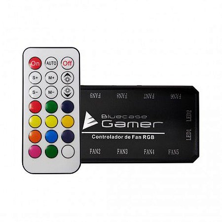 Controlador De Fan Bluecase Bcf-01, 6 pinos, Com Controle Remoto