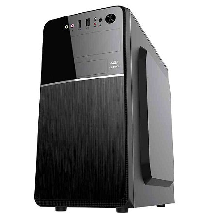 Gabinete Comum C3Tech Mt-24V2Bk, Micro-Atx, Com Fonte 200W, Preto