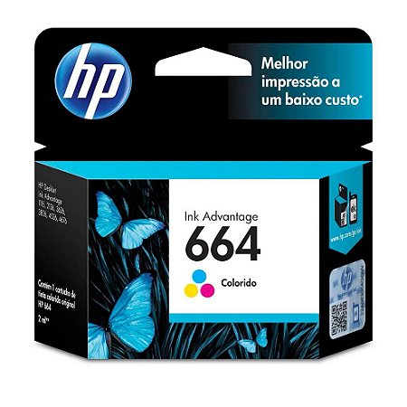 Cartucho De Tinta Hp 664 Colorido F6V28Ab 2ml