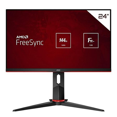 Monitor Gamer Led 24 Aoc Hero, 1Ms, 144Hz, Ips, Widescreen, Fhd, Hdmi, Dport, Freesync, 24G2/Bk, Pivot