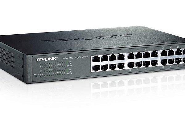 Switch 24 Portas Tp-Link Tl-Sg1024D, Gigabit 10/100/1000 Mbps, Rack