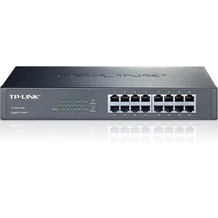 Switch 16 Portas Tp-Link Tl-Sg1016D, Gigabit 10/100/1000 Mbps, Rack