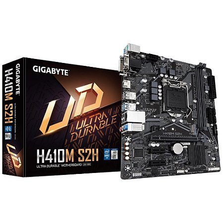 Placa Mãe 1200 10ª Geração Gigabyte H410M S2h, Ddr4 64Gb, M2/Nvme, Hdmi, Dvi, Dsub