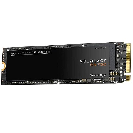 Ssd Nvme 500 Gb Western Digital Sn750 Black, Lê: 3.430 Mb/S, Grava: 2.600 Mb/S, M2, Wds500g3x0c-00sjg0