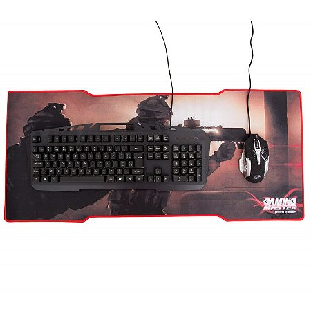 Kit Gamer, Teclado Kb-A328 Spartacus + Mouse Mo-T436 + Mousepad Fx-x8035, Kmex 3X1