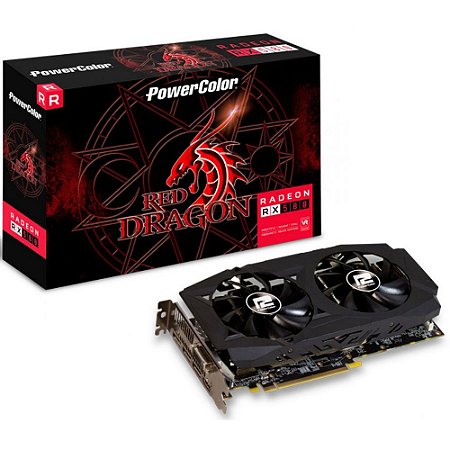 Placa De Vídeo Radeon Ddr5 8Gb/256 Bits Rx580 Power Color, Red Dragon, Axrx 580 8Gbd5-3Dhd