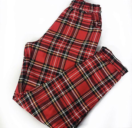 calça xadrez vintage