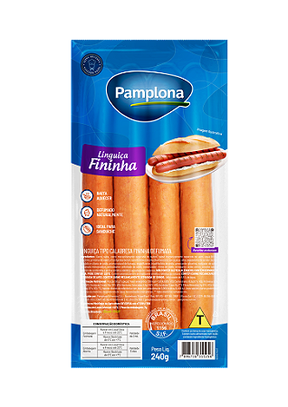 Linguiça Tipo Calabresa Defumada Fininha Pamplona 240g