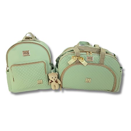 Kit Bolsas Bebe Maternidade Miellu PERSONALIZADA - Linha Pópeti - G , Mochila e Trocador